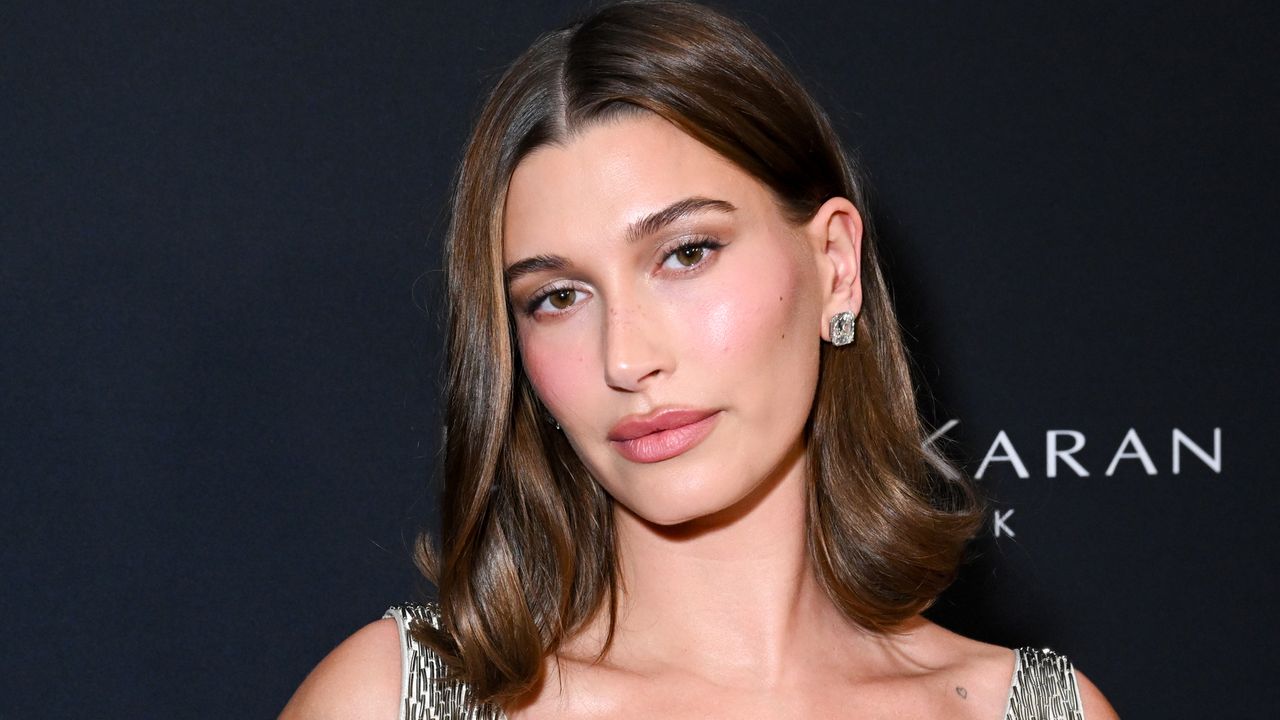 Hailey Bieber's Cashmere Taupe Nails Are the Mani Equivalent of Your Favorite Sweater—See the Photos
